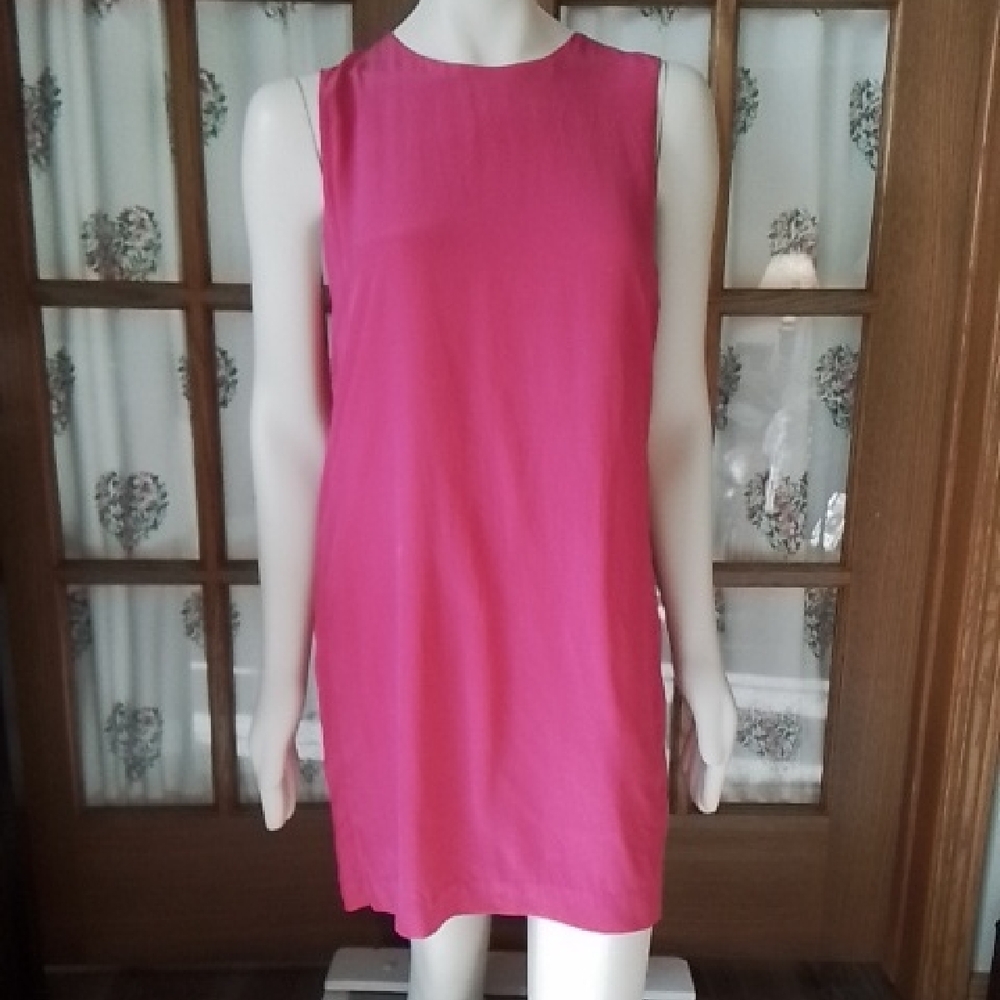 100% Silk! Cynthia Rowley, Hot Pink, Fully Lined, Sleeveless, Size 12.